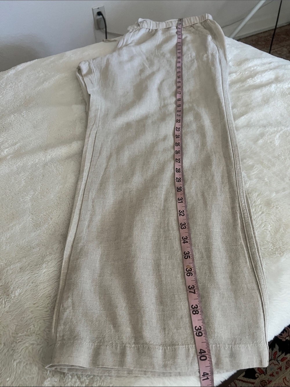 NWT (Liz Claiborne)Cream Linen Blend Drawstring Waist
Wide Leg Pants Size XL - Picture 14 of 17